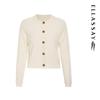 ELLASSAY Women's Merino Wool Round Neck Cardigan