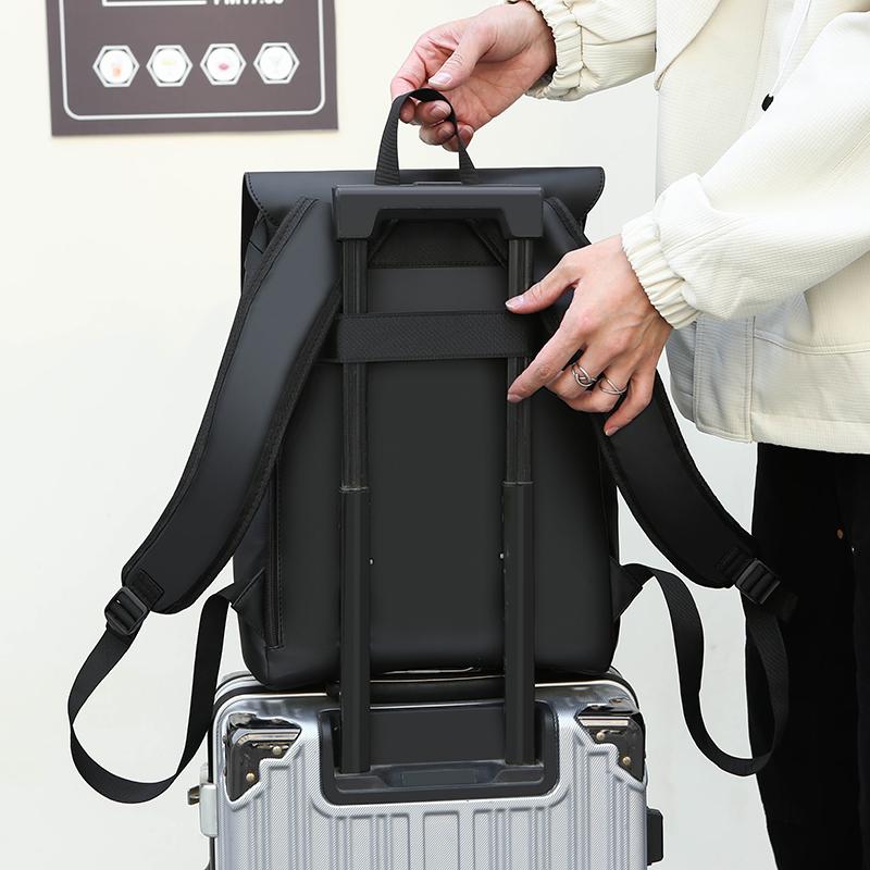 Trendy and Fashionable Backpack with Simple and Versatile Membrane, Waterproof and Casual Backpack for Men's Business Commuting Computer Bag
