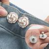 1 Stück Perlen Kamelie Taillenstraffender Knopf Pin Jeans Hüft Schnalle Abnehmbarer Jeans Knopf Pin Für Damen Rock Hose