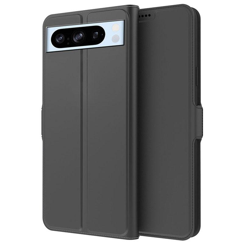 

For Google Pixel 8 Pro Card Holder Phone Case PU Leather+TPU Phone Stand Cover Black