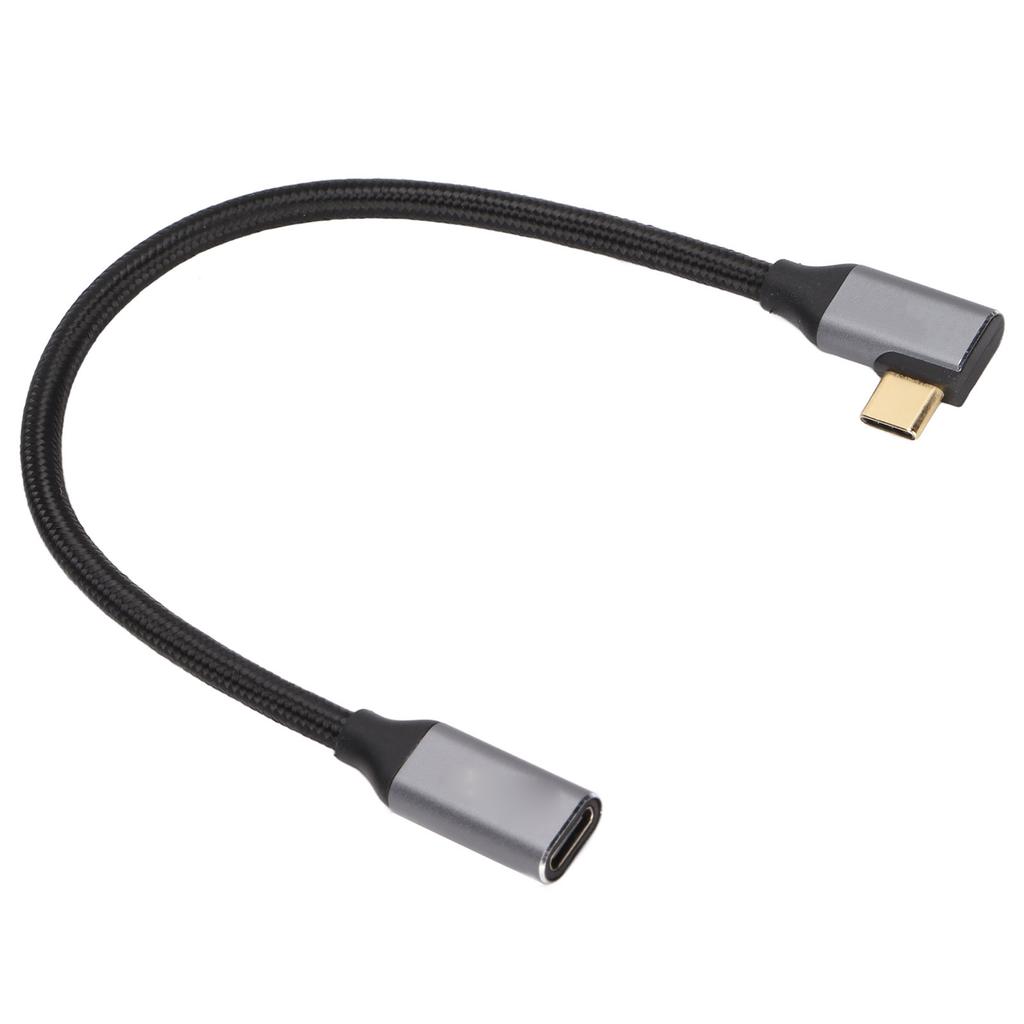 4K 100W PD 5A Right Angle Bend 90 Degree Gen 2 USB3.2 Type C Male to Female Extension Cord
