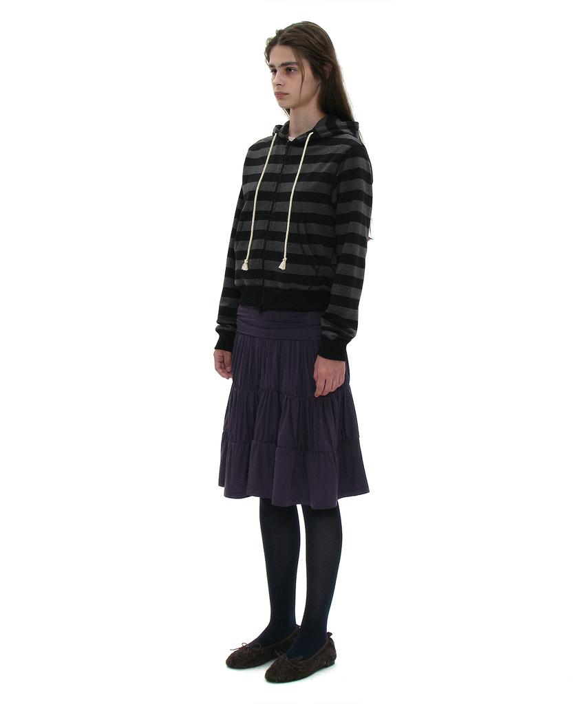 Partimento Woman Pwc Jersey Shirred Tiered Midi Skirt_Midnight Plum