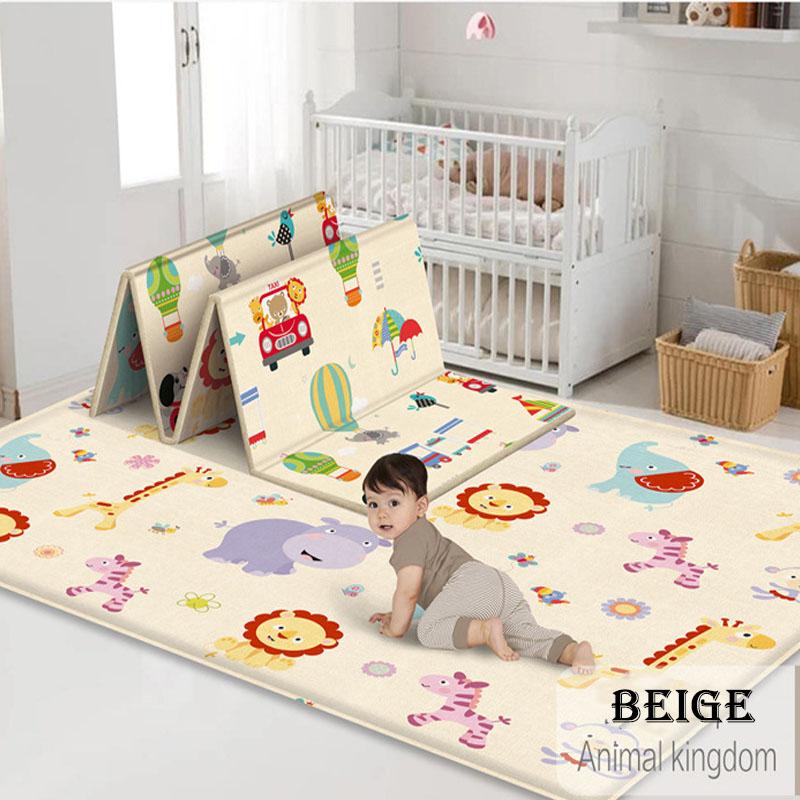 

Double Foldable Sided Baby Foam Play Mats Waterproof Antislip Picnic Foam Thick бежевый
