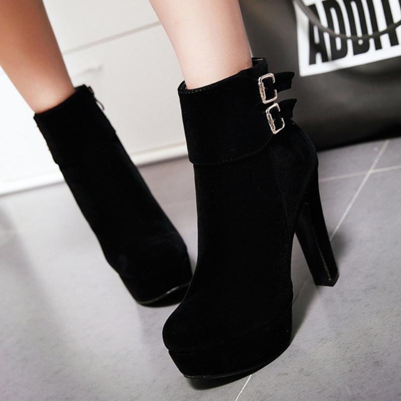 Roter Samt Damen Stiefeletten Herbst Winter Frühling Schwarz Hohe Absätze Kurzer Stiefel Für Damen Partyschuhe Schuhwerk Große Größe Mode
