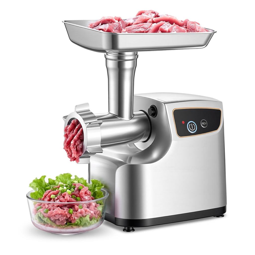 Electric Meat Grinder, 2.3 kg/Min Capacity, #8 Meat Mincer with 3 Grinding Plates, 3 Sausage Stuffing Tubes & Kubbe Kit, 700W/0.77HP Sausage Stuffer