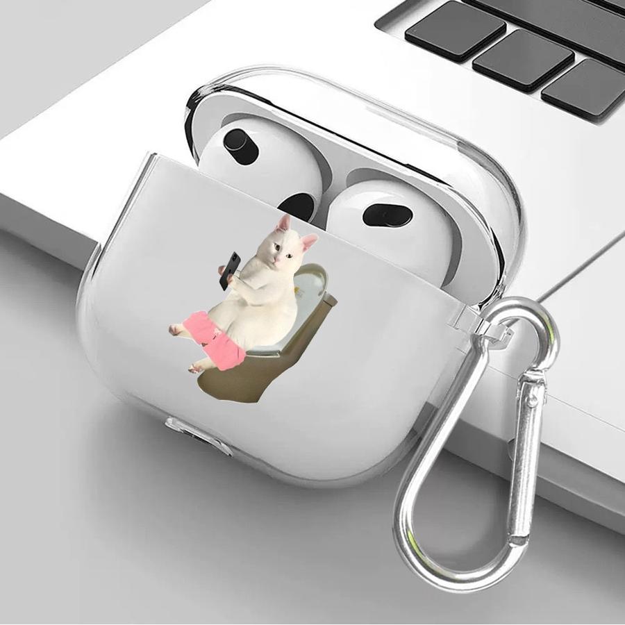 Case For Airpods 2 Pro 3 Pro2 4 Pro3 1 Clear Earphone Cases Cover Cute Cartoon Cat