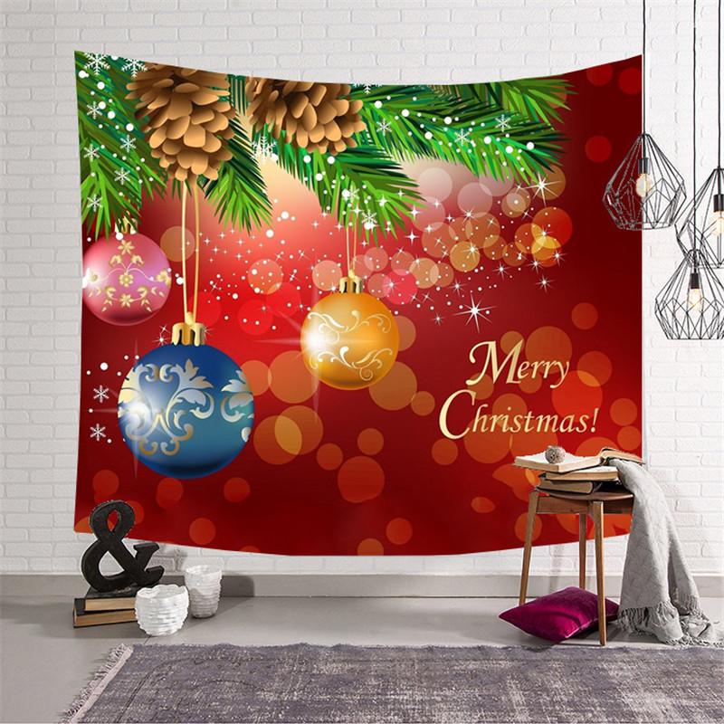 75X58cm Frohe Weihnachten Tapisserie Cartoon Santa Claus Gedruckt Wand Hängen Tuch Hintergrund Tuch Hause Dekorative Wand Decke