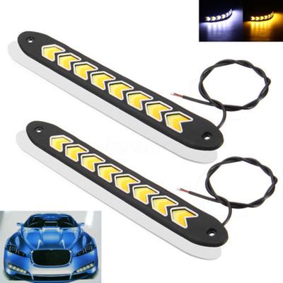 2pcs 12V Car LED Strips DRL Daytime Running Turning Signal Lights Truck Lamps