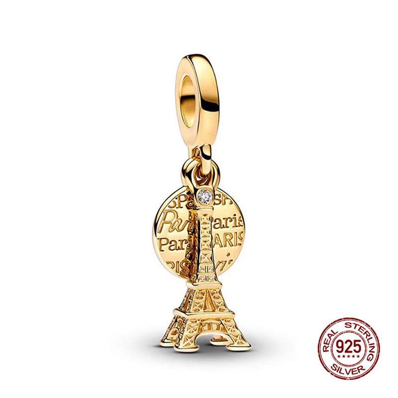 Original Charm Copper Landmark Building Series Charm Bead Fit 3Mm Original Bracelet For Women Diy Fine Jewelry Gift