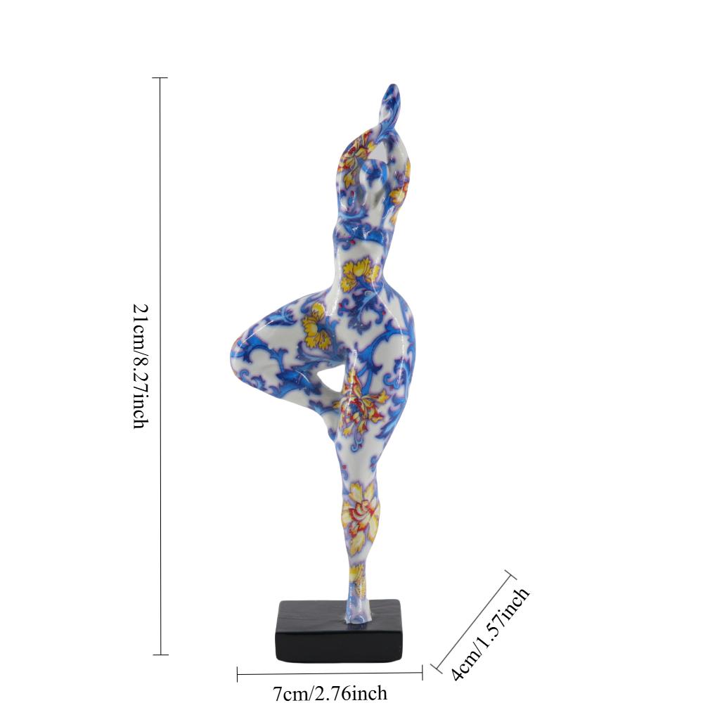 Graffiti Figurki Jogi Kobiety Kolorowa Abstrakcyjna Tańcząca Seksowna Rzeźba Kobiety Figura Żywicy Statua Wystrój Domowy Salon Biurko
