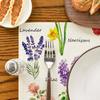 4PC Spring Floral Placemats, Woven Rectangular Table Mats, Machine Washable, Decorative