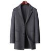 Cappotto Uomo Autunno Inverno in Lana Fatto a Mano Double-face Medio e Lungo Business Casual Cappotto di Lana Trench da Uomo