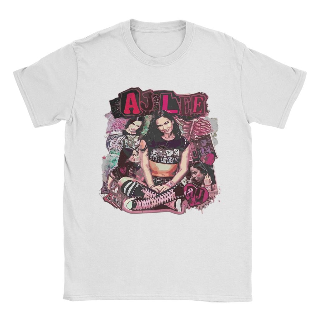 Vintage Aj Lee Wresler T Shirts for Men Pure Cotton Awesome T-Shirt Crewneck Tee Shirt Short Sleeve Clothes Plus Size