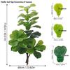 Artificial Fiddle Leaf Fig Plant with 3 Branches and 47 Leaves - Waterproof, Sunscreen, Nordic Style for Indoor/Outdoor Decor