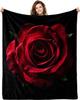 Romantic Rose Floral Blanket For Valentine's Day Gift Soft Flower Fleece Blanket for Bed Sofa Couch Chair Outdoor Travel Camping
