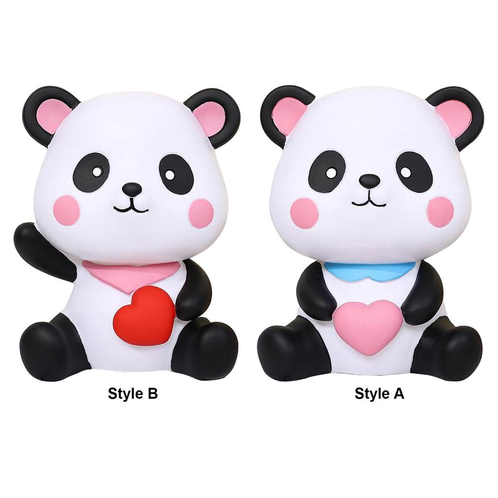 Panda Statue Animal Statue Valentine's Day Ornament Cartoon Lovely Money Bank Saving Money Box for Children Birthday Gift