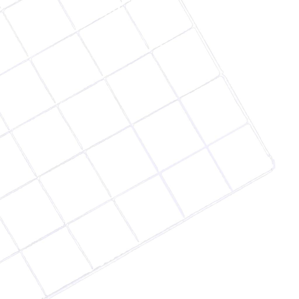 Wire Grid Panel Wall Doll Organizer Iron Mesh Home Storage Rack Photo Hanging and Display Shelf 30x30cm White