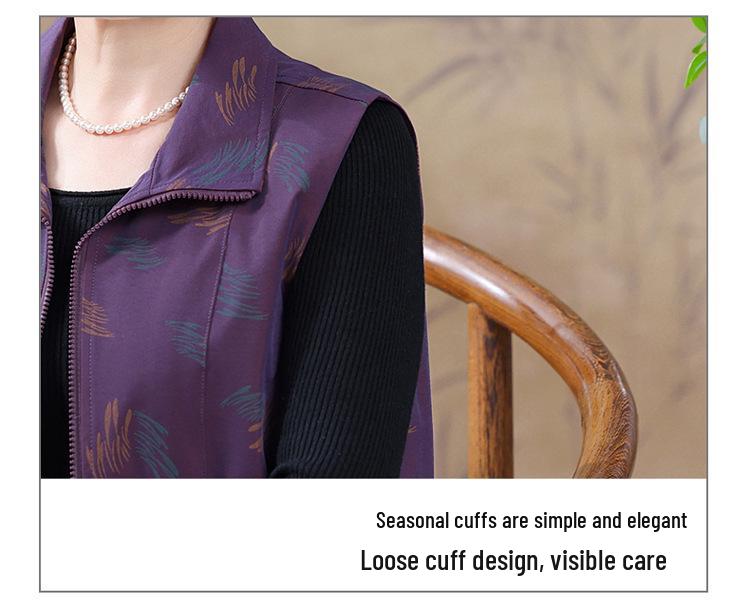 Omas Reißverschluss-Strickjacke: Frühlings- und Herbst-Weste mit Revers für ältere Damen