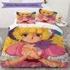 Lady Lovely Locks Pattern Bedding uilt Set uilt Cover Pillowcase Home Decoration Birthday Gift (1 * duvet cover + 2 * pillowcase without core)64