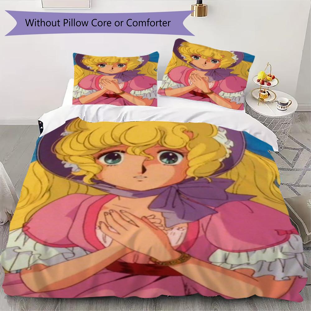 Lady Lovely Locks Pattern Bedding uilt Set uilt Cover Pillowcase Home Decoration Birthday Gift (1 * duvet cover + 2 * pillowcase without core)64