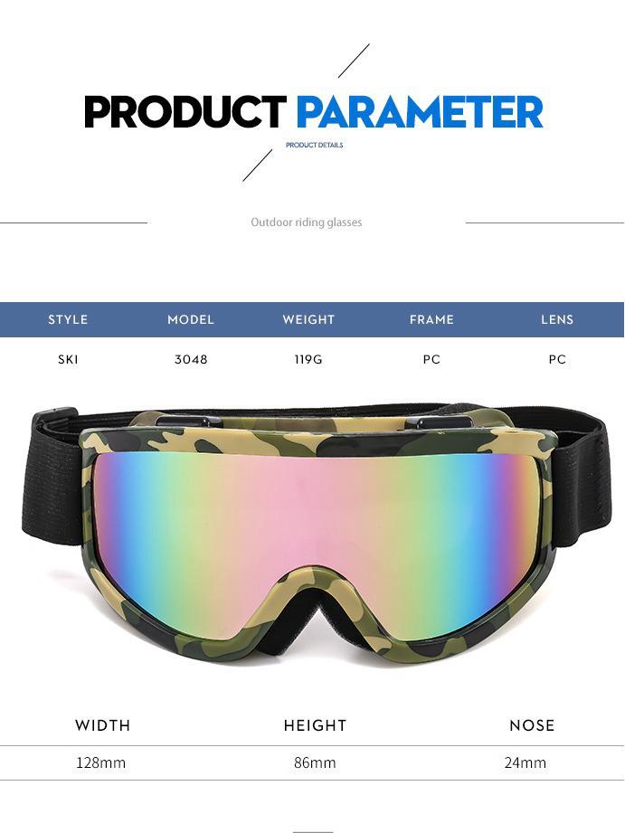 Outdoor Anti-Fog Large Frame Polarized Ski and Mountaineering Goggles