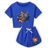 Kids Summer Sport T-Shirt And Shorts 2 Piece Outfit Tracksuit Set Short Sleeve Print Crop Tops With Clothing Set