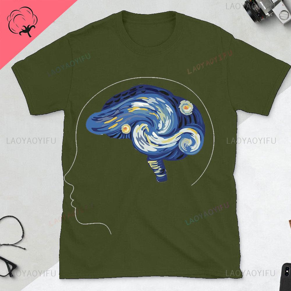 Funny Part of The Brain Color Chart High Quality Tshirt Neurology Print Harajuku Unisex Summer Short Sleeve Gift Tshirt Tops