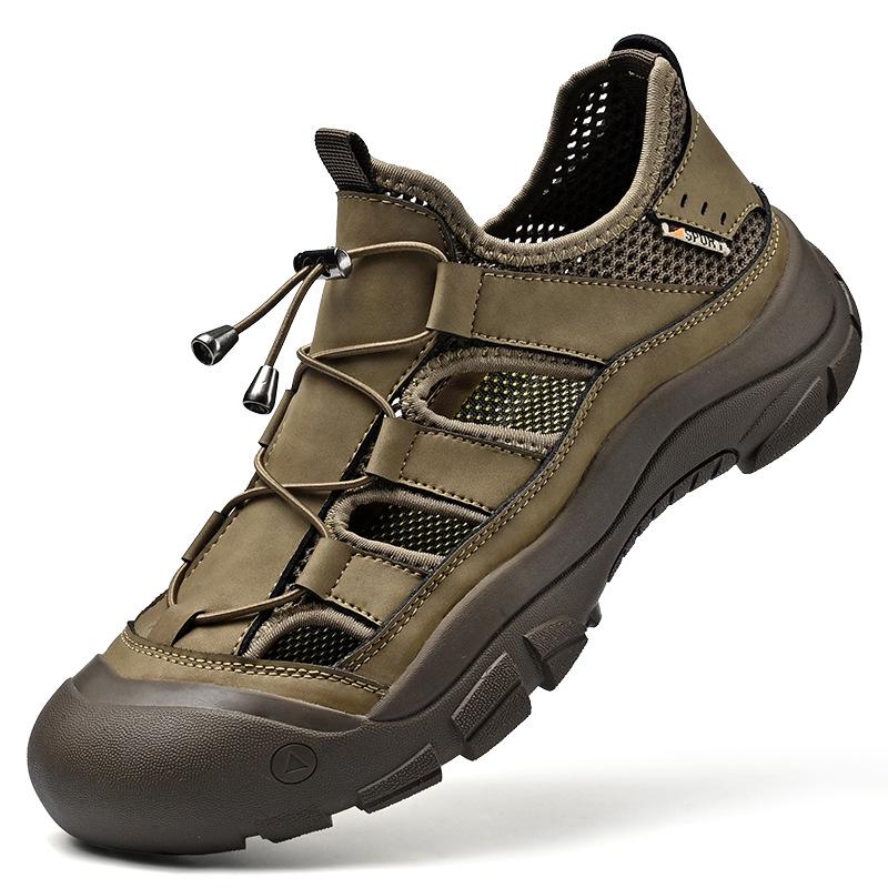 2025 Men s Closed-Toe Summer Sandals: Plus Size Beach  Water Shoes for Outdoor 38