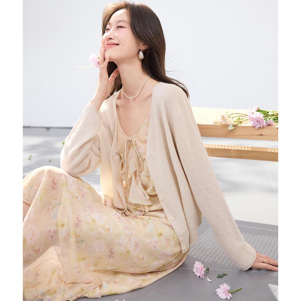 82% Lyocell Premium Exterior Cardigan, 2026 Spring and Summer New Casual Knitwear