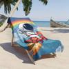 Cartoon astronaut Rainbow Rocket polyester microfiber beach towel is highly absorbent, suitable for swimming and beach outings