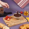 Oak Handle Fondue Fork Set - 6 Pieces for Cheese, Bread & Chocolate