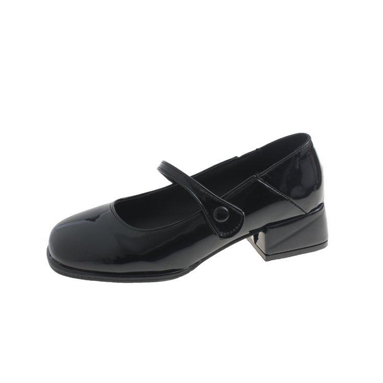 2024 New French Casual Red Simple Retro with Skirt Thick Heel Small Leather Shoes Women's Spring and Autumn Mary Jane Single Shoes