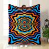 Wavy, Colorful Concentric Ripples Radiate Symmetrically Against a Black Base. for All Seasons Blanket Lunch Break Throw Gift
