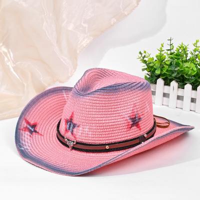 Neuer Western-Cowboy-Strohhut Retro-Strohhut Mode-Jazzhut Zylinderhut