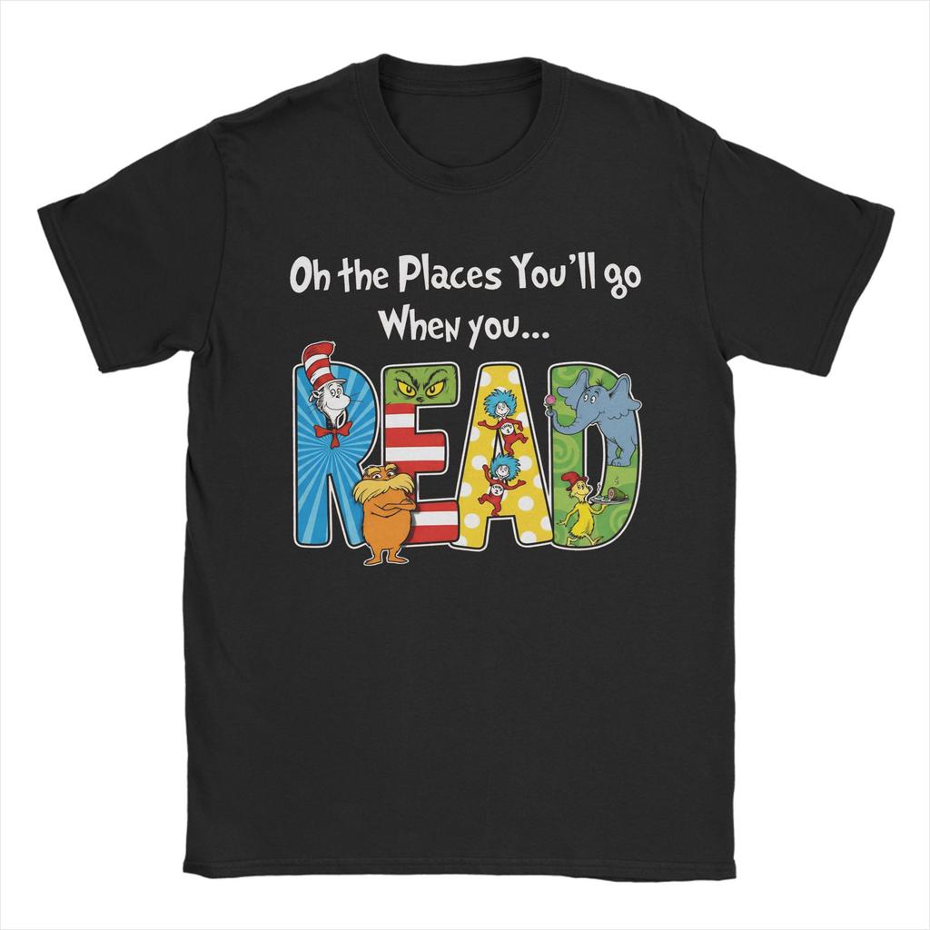 Unisex Women Graphic Printed Cartoon Thing 1 Thing 2 Buddies reading day  Tee T Shirt Cotton  Tshirts Clothes