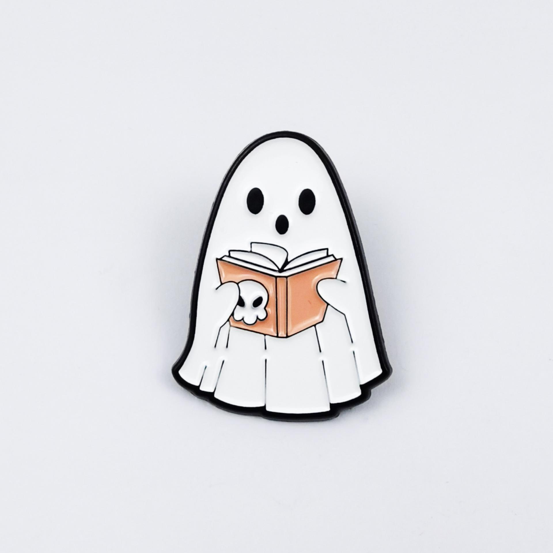 Cartoon Ghost Brooch - Cute Halloween Metal Badge for Clothing & Bags