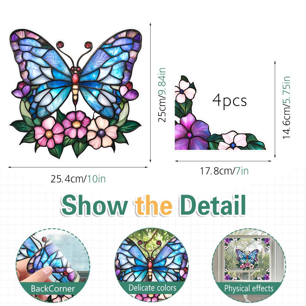 Colorful Window Film PVC Electrostatic Church Glass Decal Wall Sticker Art Mural Wallpaper for Home Decoration