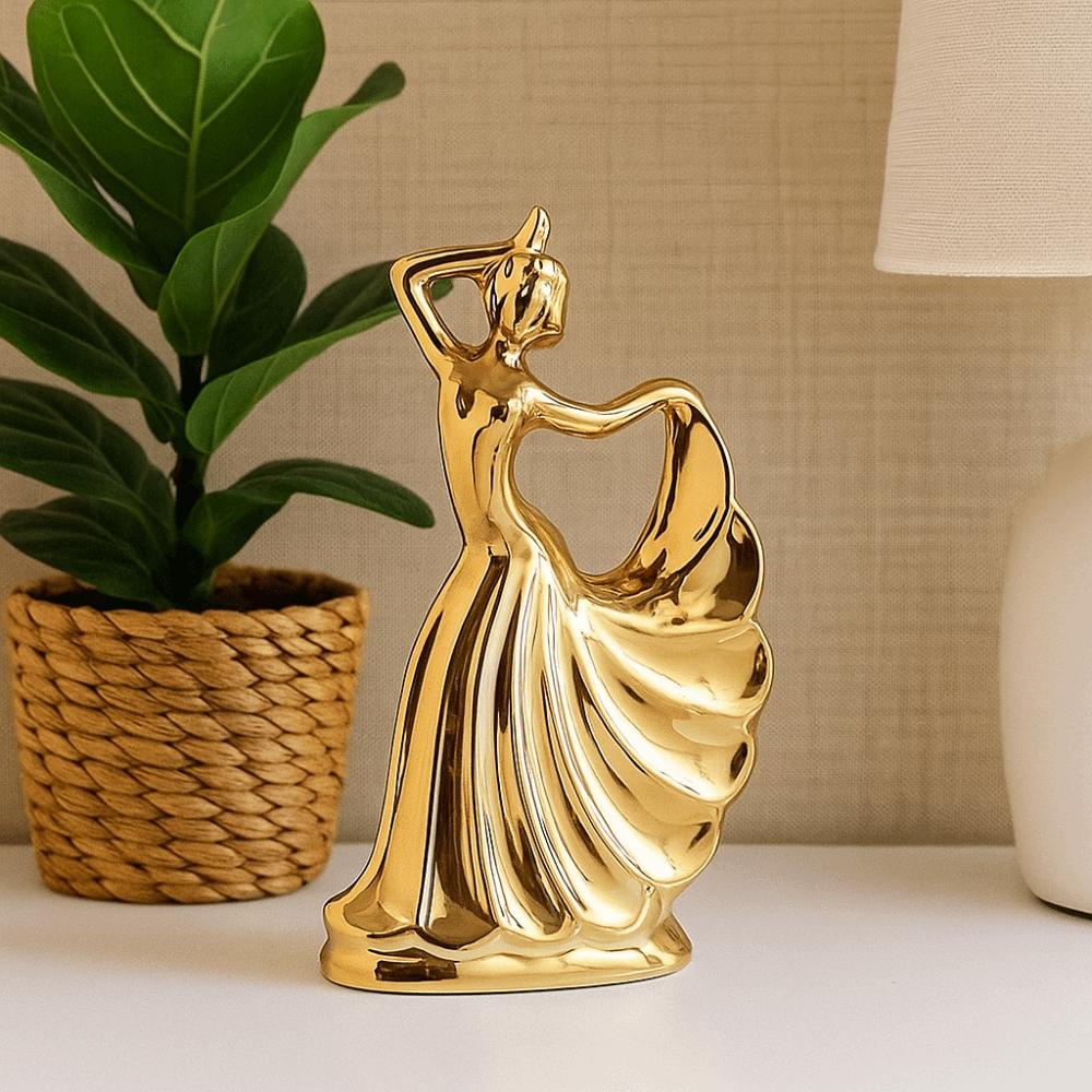 Model Ceramic Dancing Lady Statue Simulated Tabletop Art Figure  Festival Decor