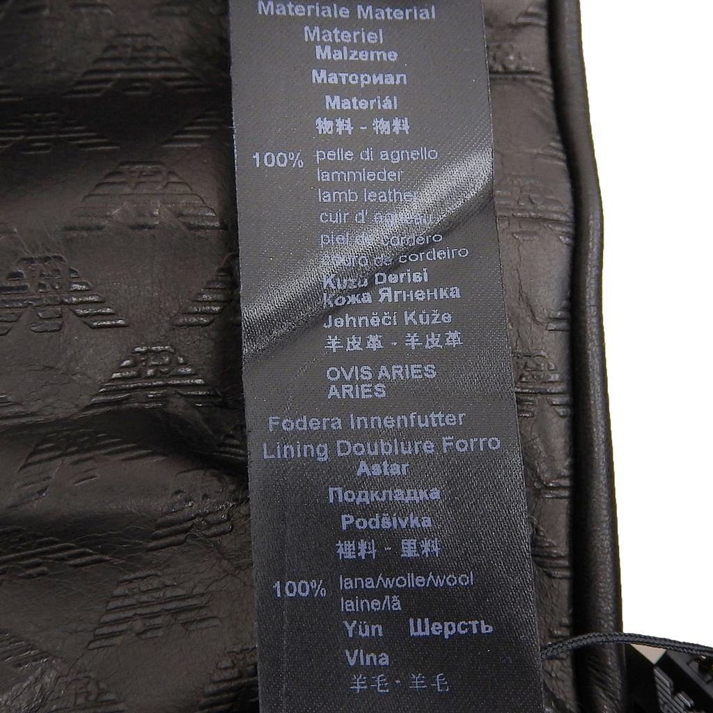 Pristine EMPORIO ARMANI gloves black Lamb leather mens L Used