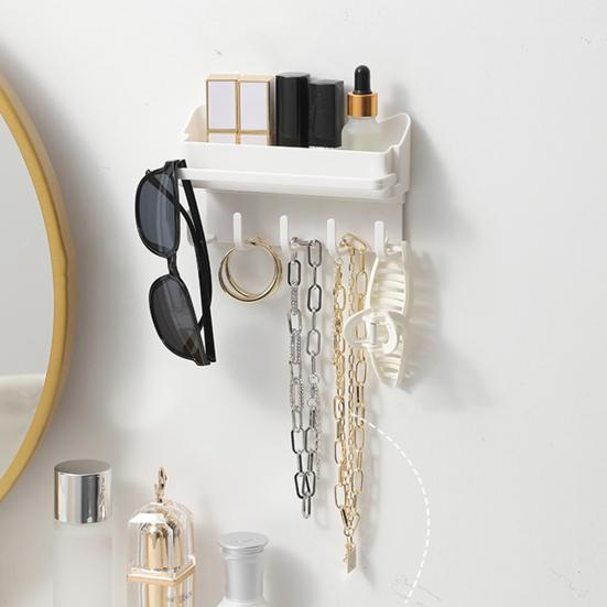 Úložná police Nástěnná koupelna s háčky Závěsný stojan Instalace Úložný stojan Domácí potřeby