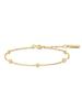 Gold Classic Bezel Setting Station 925 Silver Bracelet B074-02G.