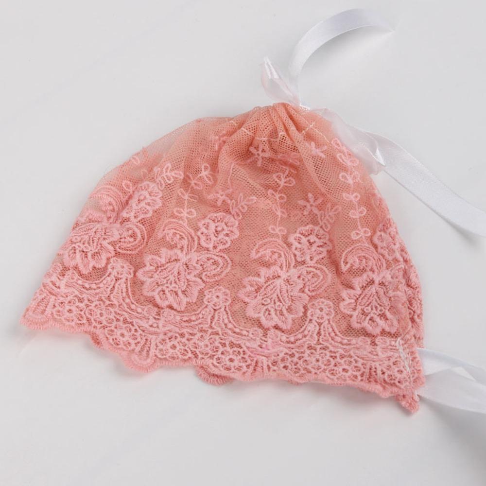 Lace Ruffle Newborn Hat Breathable Toddler Tie Beanie  Newborn Photography Prop