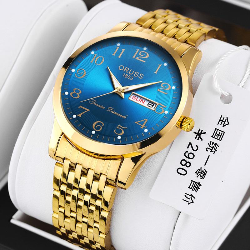Premium Luminous Calendar Business Watch Men'S Waterproof Steel Belt Quartz Watch Men'S Watch