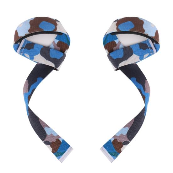 

1 пара камуфляжных подъемных ремешков для мужчин и женщин, противоскользящая ручка для тяжелой атлетики, бодибилдинга, пауэрлифтинга, силовых тренировок, штанги для подтягивания синий