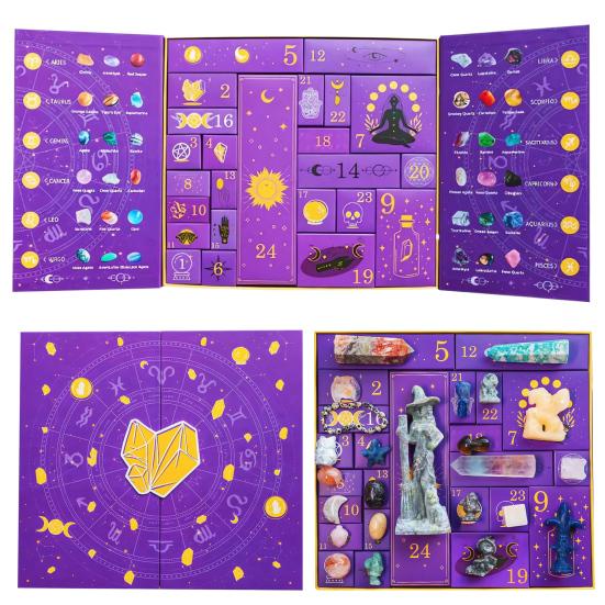thumbnail image 2 of Halloween Crystal Advent Calendar 2025 Reiki Crystal Halloween Countdown Gift Box, The Magic Of Healing Crystal Halloween Advent Calendar 2 of 12