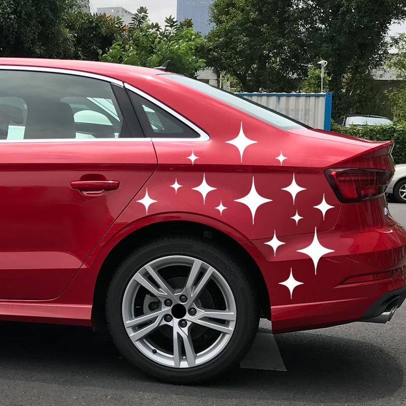 15 Piece Geometric Star Pattern Vinyl Sticker Car Body Side Decor Decals for Vehicles Suv Cars Pickup Truck Auto Accessories