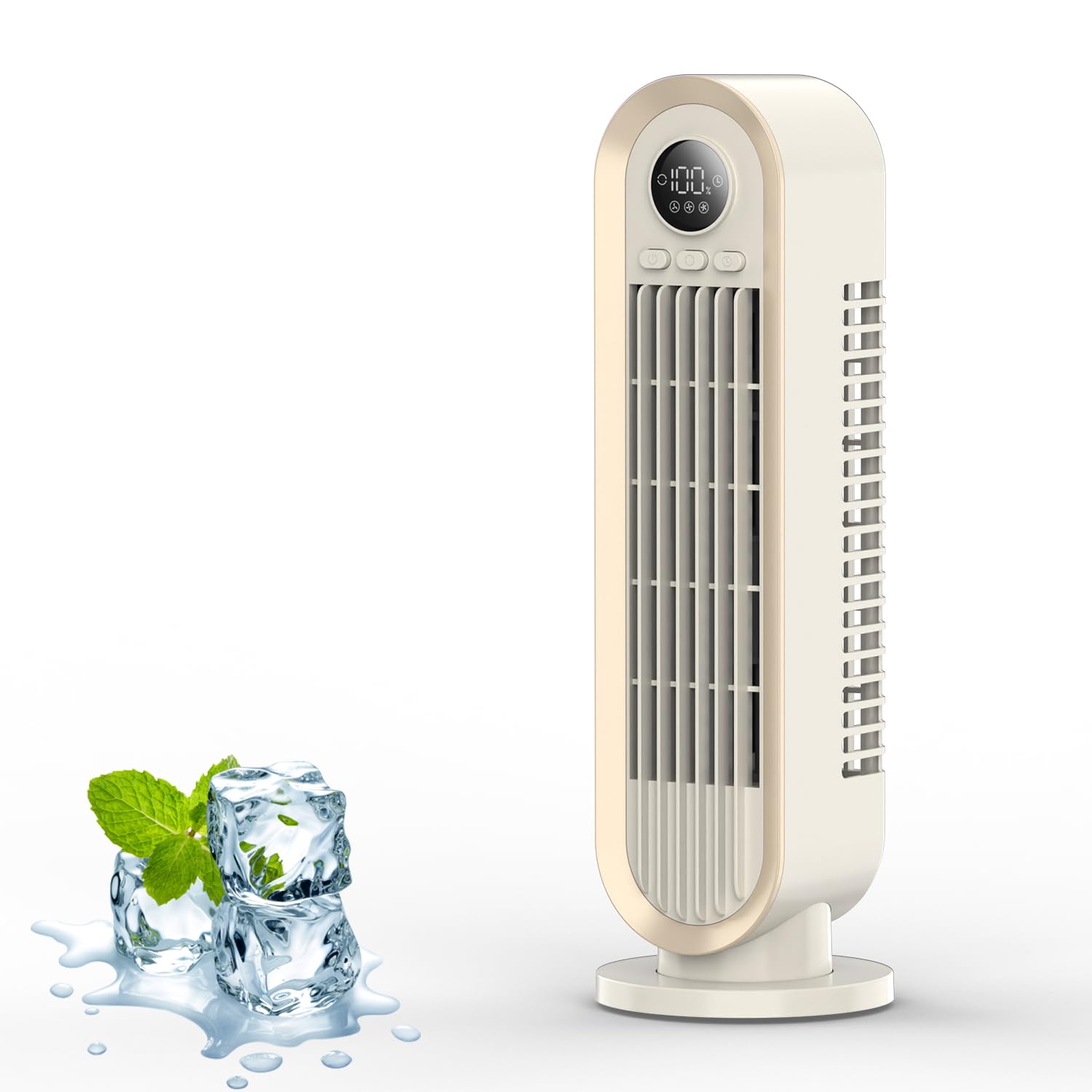 

Bladeless Tower Fan Summer Vertical Slim Fan with 5000mAh DC 3 Speed Quiet LED 3 Desktop Fan for Living Energy PSE Certified [2025 Model] Built-in білий