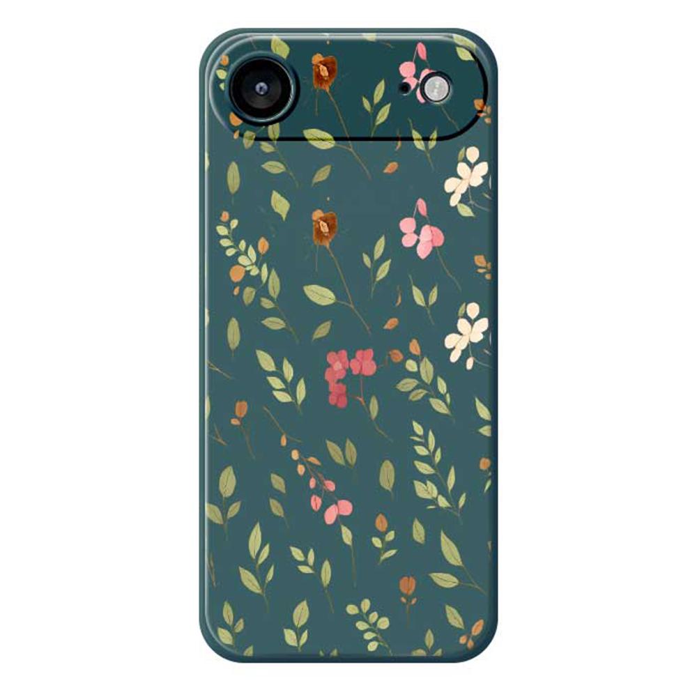 For iPhone 17 Air Case Small Flower Leaves Pattern Printing Straight Edge TPU Phone Back Cover