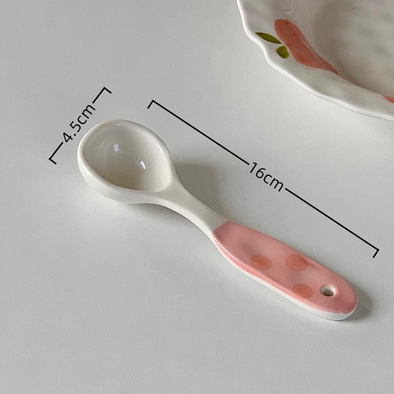 1Pc Ceramic Star Shaped Spoon Cute Twisted Long Handled Coffee Stirring Spoon with Cream Design for Kitchen