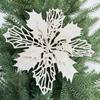 15Cm Christmas Simulation Christmas Flower Gold Dust Flower Christmas Ornament Flower Head Double Layer Hollow Gold Dust Flower